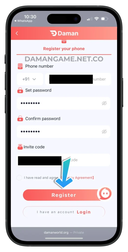 daman-game-register-page